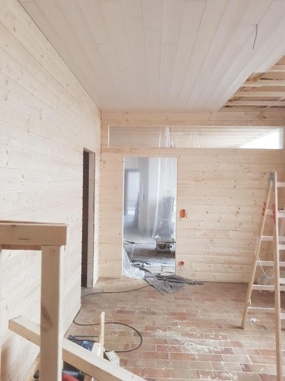 Innenausbau Arbeiten Aufnahme eines Innenausbaus eines nicht fertiggestellten Hauses