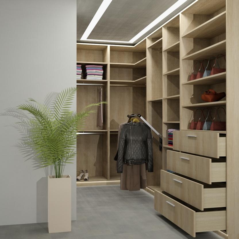 Offene Garderobe Impression einer offenen Garderobe mit offenen Schubladen