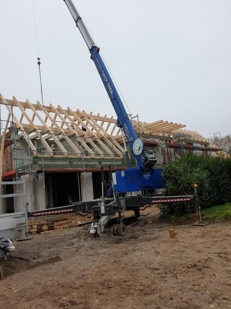 Dachstuhl Bauarbeiten an einem Dachstuhl